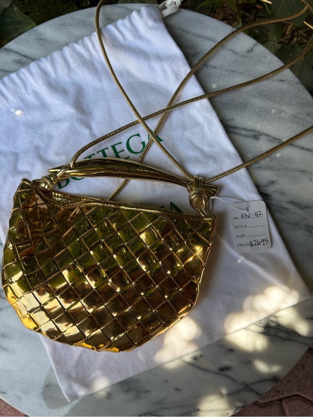 Bottega Veneta Gold Mini Sardine Crossbody Bag - Picture 6 of 11